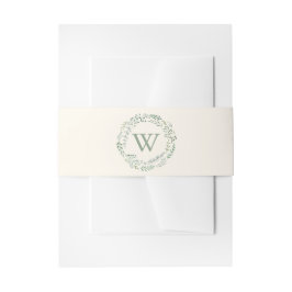 Elegant Botanisch Weesmonogram Uitnodigingen Wikkel