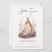 Elegant Botanisch White Gown Vrijgezellenfeest Kaart (Voorkant)