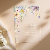 Elegant Botanisch Wildflower Baby shower Acryl Uitnodigingen