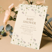 Elegant Botanisch Wildflower Baby shower Kaart