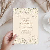 Elegant Botanisch Wildflower Baby shower Kaart