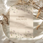 Elegant Botanisch Wildflower Baby shower Kaart