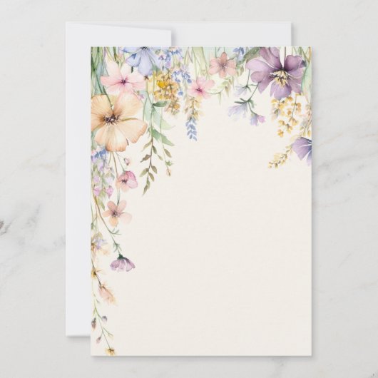 Elegant Botanisch Wildflower Baby shower Kaart (Achterkant)