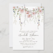 Elegant Botanisch Wildflower Floral Baby shower Kaart (Voorkant)