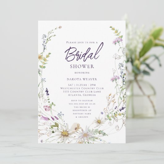 Elegant Botanisch Wildflower Vrijgezellenfeest Kaart (Staand voorkant)