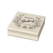 Elegant Botanisch Wreatsine Logo | Bakkerij Rubberstempel (Stempel)