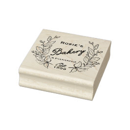 Elegant Botanisch Wreatsine Logo | Bakkerij Rubberstempel