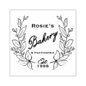 Elegant Botanisch Wreatsine Logo | Bakkerij Rubberstempel (Afrduk)
