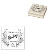 Elegant Botanisch Wreatsine Logo | Bakkerij Rubberstempel (Gestempeld)