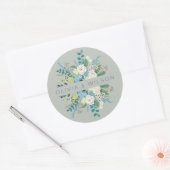 Elegant Botanisch Zee Groene Koolstof Klasische Ro Ronde Sticker (Envelop)