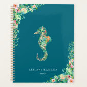 Elegant botanisch zeepaardje | Blauw Planner (Voorkant)