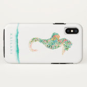 Elegant botanisch zeepaardje Case-Mate iPhone case (Achterkant (horizontaal))