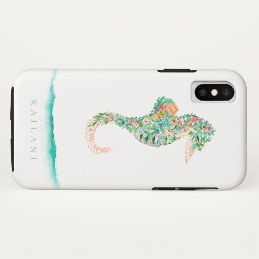 Elegant botanisch zeepaardje Case-Mate iPhone case (Achterkant (horizontaal))