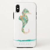 Elegant botanisch zeepaardje Case-Mate iPhone case (Achterkant)
