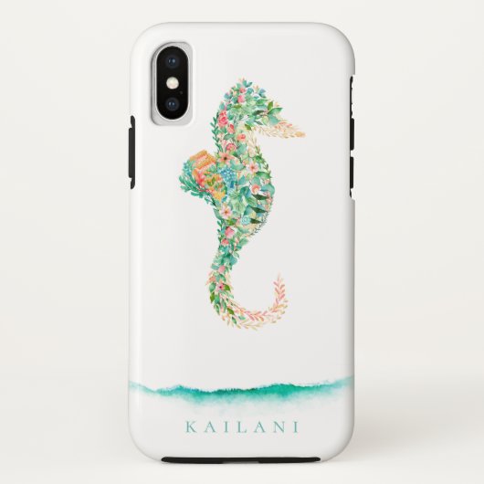 Elegant botanisch zeepaardje Case-Mate iPhone case (Achterkant)