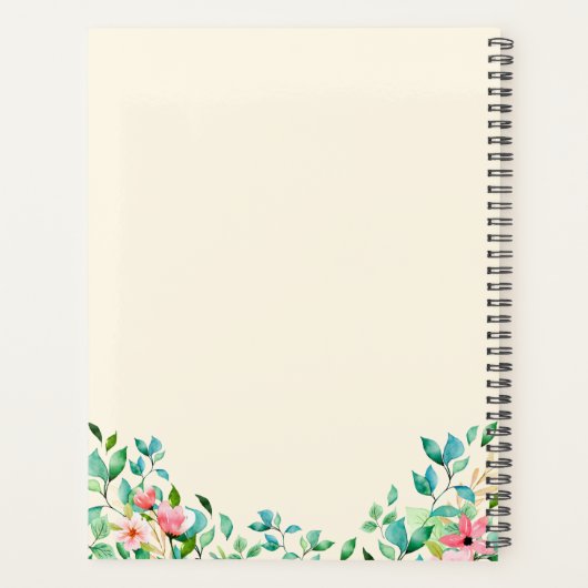 Elegant botanisch zeepaardje | Sandy Beige Planner (Achterkant)