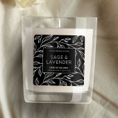 Elegant Botanisch Zwart & Wit Product Jar Label