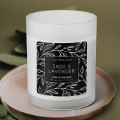 Elegant Botanisch Zwart & Wit Product Jar Label