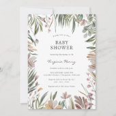 Elegant Botanische Baby shower Kaart (Voorkant)