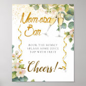 Elegant Botanische Baby shower Mimosa Bar Poster (Voorkant)