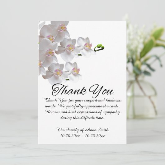 Elegant botanische begrafenis bedankt voor je opme (Staand voorkant)