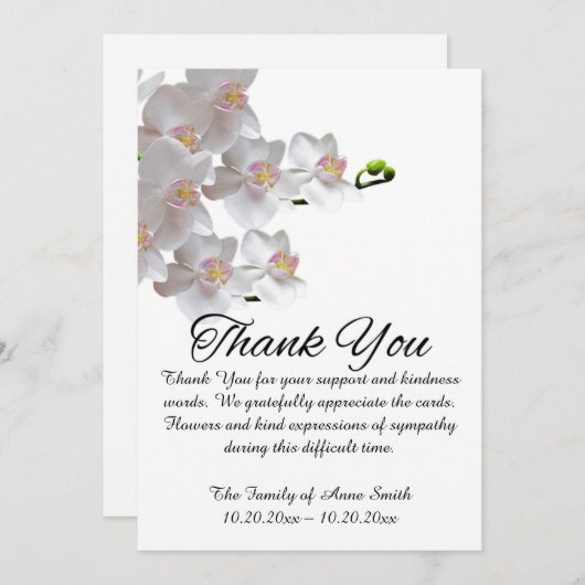 Elegant botanische begrafenis bedankt voor je opme (Voorkant / Achterkant)