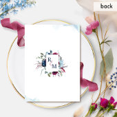 Elegant Botanische Berry en Blue Floral Wedding Kaart