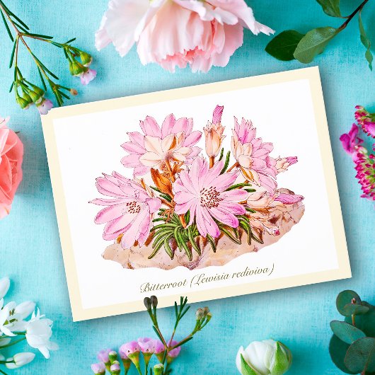 Elegant botanische bitterwortelventilator briefkaart