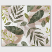 Elegant botanische bladeren cadeaupapier (Vlak)