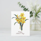 Elegant botanische bloemen Gele deffodis Briefkaart (Staand voorkant)