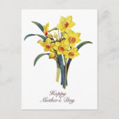 Elegant botanische bloemen Gele deffodis Briefkaart (Voorkant)