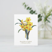 Elegant  botanische bloemen Gele deffodis Briefkaart (Staand voorkant)