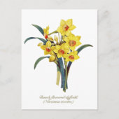 Elegant  botanische bloemen Gele deffodis Briefkaart (Voorkant)