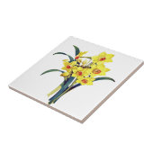 Elegant  botanische bloemen Gele deffodis Tegeltje (Zijkant)