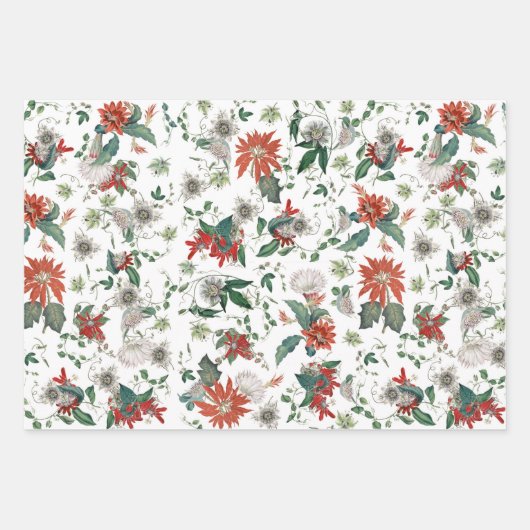 Elegant Botanische Bloemen Inpakpapier Vel (Voorkant 3)