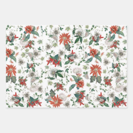 Elegant Botanische  Bloemen Inpakpapier Vel