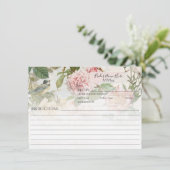 Elegant botanische bloemen met vogelbridal Recipe Kaart (Staand voorkant)