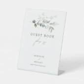 Elegant Botanische bruiloft gastenboek Reclamebord Met Voetstuk (Voorkant)
