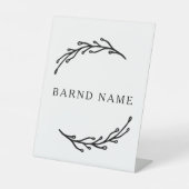 Elegant Botanische Business Logo Reclamebord Met Voetstuk (Voorkant)