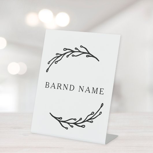 Elegant Botanische Business Logo Reclamebord Met Voetstuk