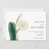 Elegant botanische cactus  woestijnbruiloft kaart (Voorkant)