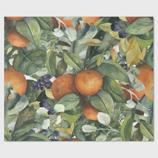 Elegant botanische citrusgroen cadeaupapier (Vlak)