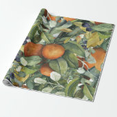 Elegant botanische citrusgroen cadeaupapier (Uitgerold)