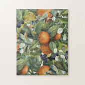 Elegant botanische citrusgroen legpuzzel (Verticaal)