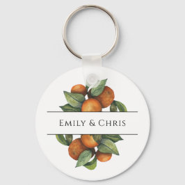 Elegant botanische citrusgroen sleutelhanger