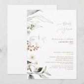 Elegant Botanische Daisy White Vrijgezellenfeest Kaart (Voorkant / Achterkant)