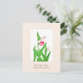 Elegant  Botanische Dame's Slipper Flower Briefkaart (Staand voorkant)