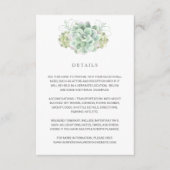 Elegant Botanische details Succulent Wedding Informatiekaartje (Voorkant)
