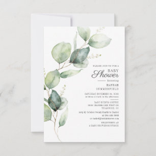 Elegant Botanische Eucalyptus Greenery Baby shower Kaart