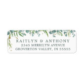 Elegant Botanische Eucalyptus Greenery Etiket (Voorkant)